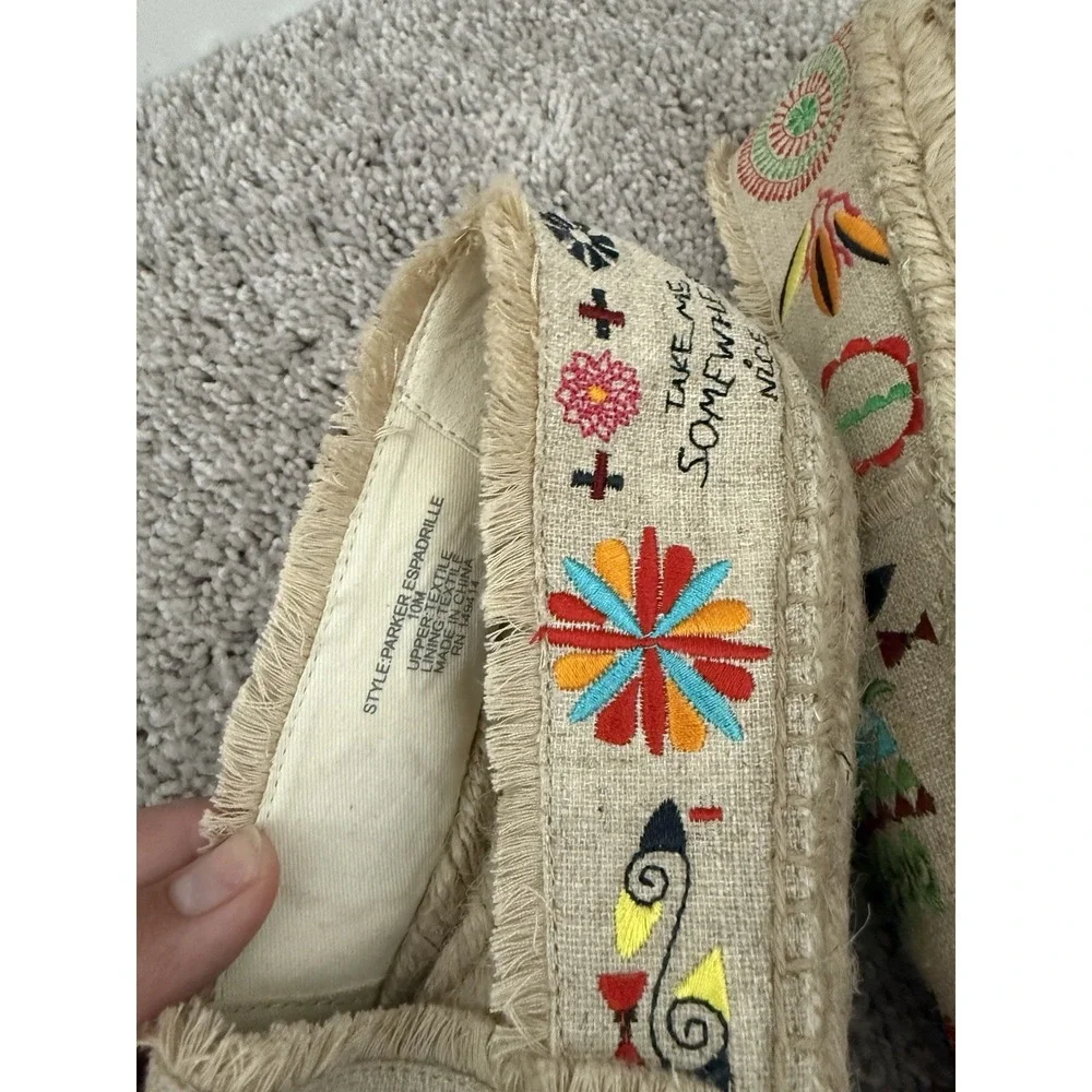 Johnny Was‎ Espadrilles Colorful Embroidered Boho Parker Flats Womens 10M